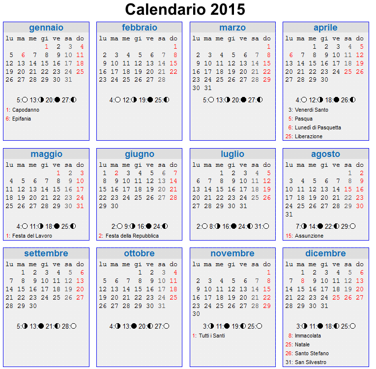 Calendário Lunar 2015 Datas lunar