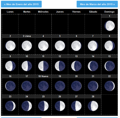 Calendário Lunar 2015 Planilha