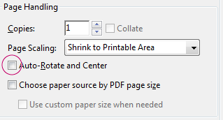 Como imprimir horizontal auto-rotate and center 
