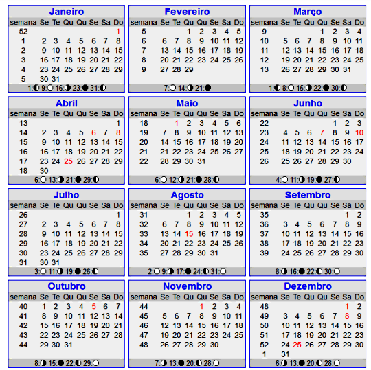 Downloads calendário 2015 PDF Azul