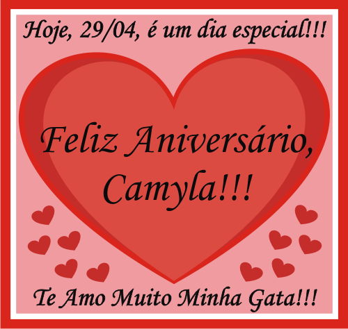 Feliz Aniversário Amor Camila