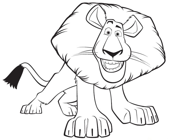 Imagens de desenhos para pintar o leão de madagascar 
