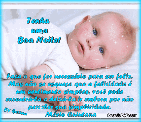 Mensagem de Boa Noite bebê com olhos azuis