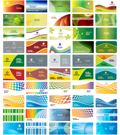 Modelos de cartões de visita várias cores 